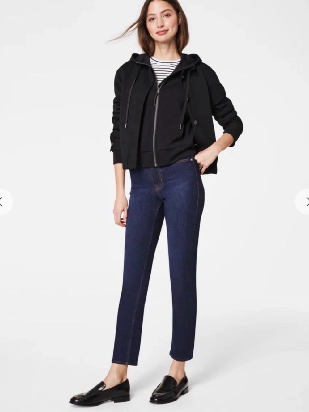 SPANX Dark Blue Straight Leg Jeans size 12 Tall NWT